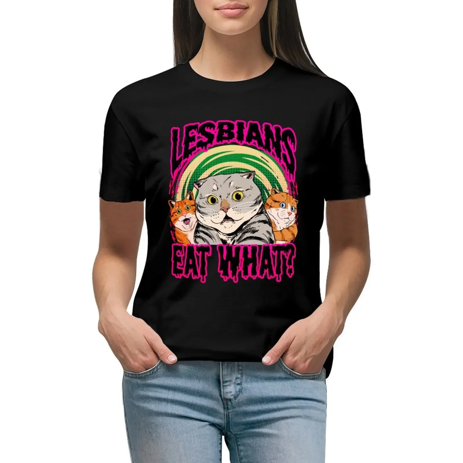 

lesbians eat what T-Shirt Aesthetic clothing blacks t shirts for Women graphic