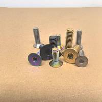 2pcs-5PCS titanium screw DIN7991  M3 M4 M5 M6  Rainbow colourful black gloden titanium TA2 Gr2 flat hex coutersunk head screw