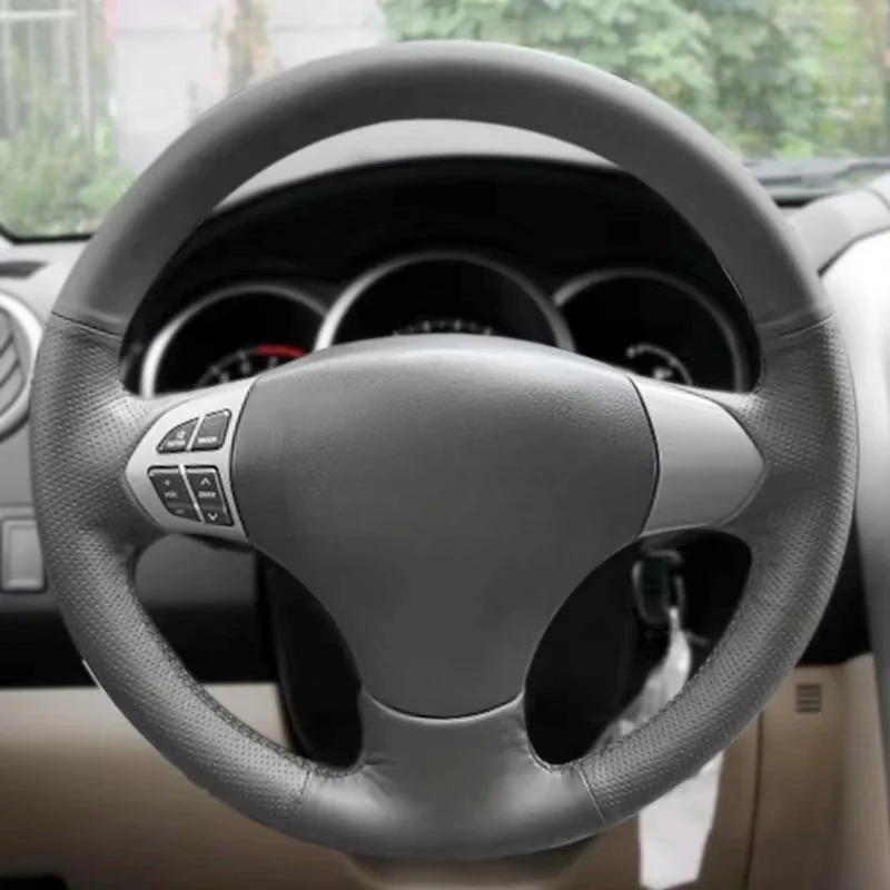 Hand Sewing Steering Wheel Cover Trim For Suzuki Grand Vitara 2007 2008 2009 2010 2011 2012 2013 Soft Perforated Leather Cover