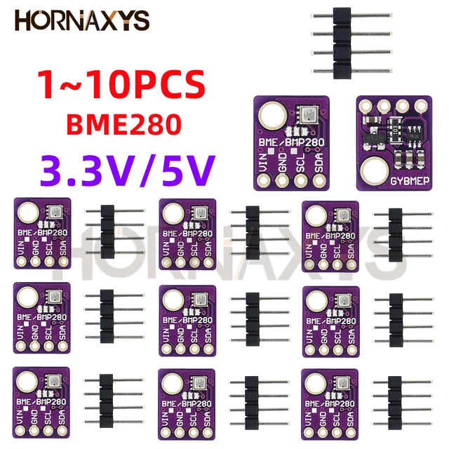 1-10 sztuk/BME280 5V 3.3V czujnik cyfrowy temperatura wilgotność moduł czujnika ciśnienia barometrycznego BME280-5V -3.3V I2C SPI 1.8-5V