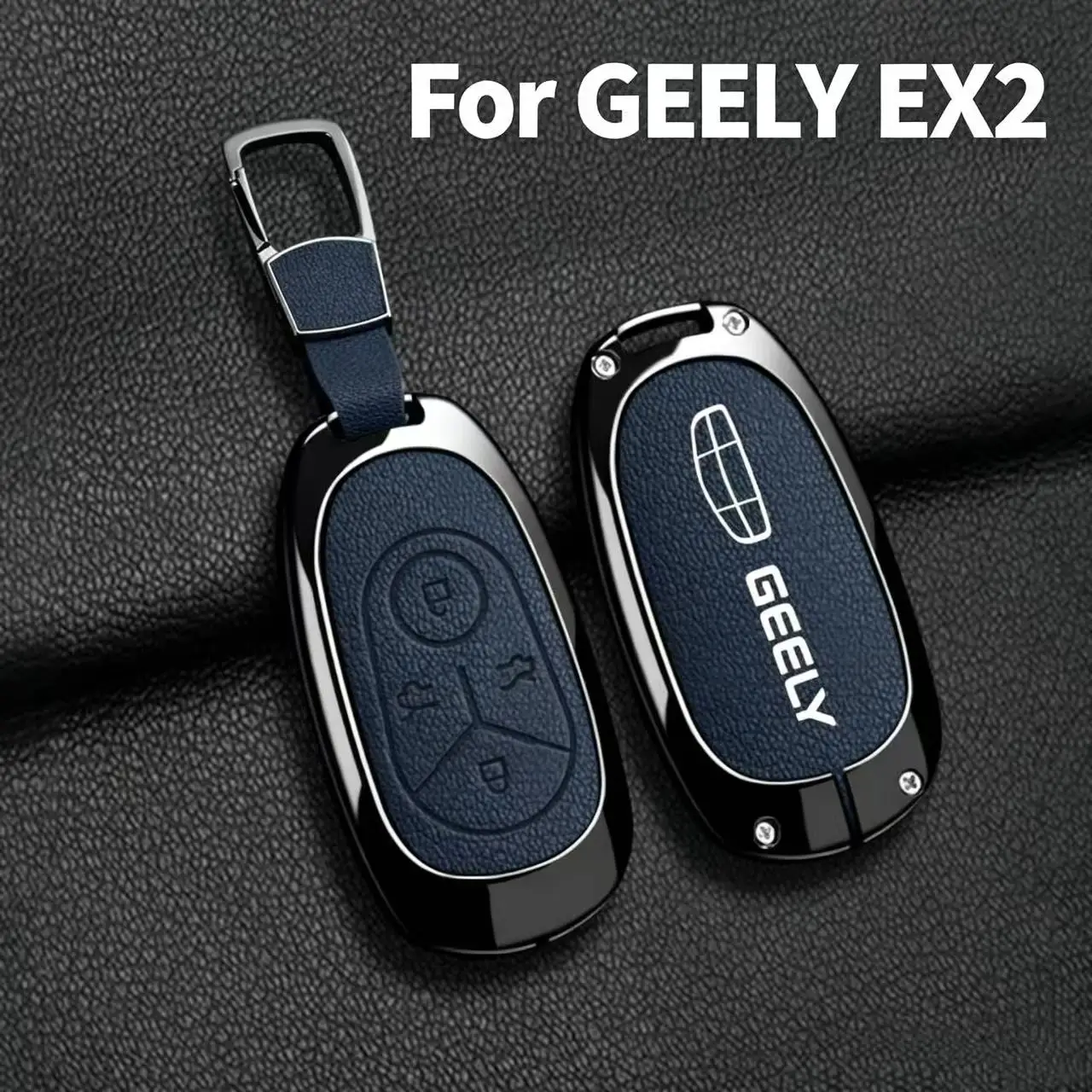 Geely EX2 and Proton e.MAS 5 zinc alloy key case with keyring