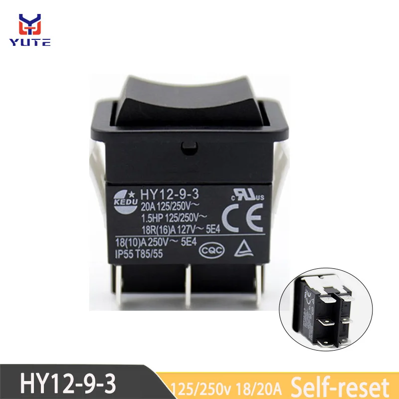 

HY12-9-3 Морской переключатель Кнопочный переключатель 125/250v18/20A Электроинструмент Переключатель с самовозвратом