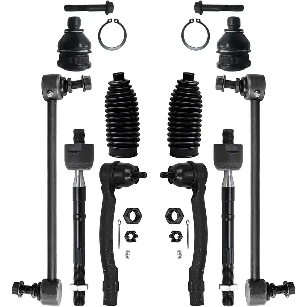 

Front Suspension Kit for 2012-2017 Rio, 2 Sway Bars, 4 Tie Rod Ends, 2 Lower Ball Joints, 2 Boots Replacement 2013-2016