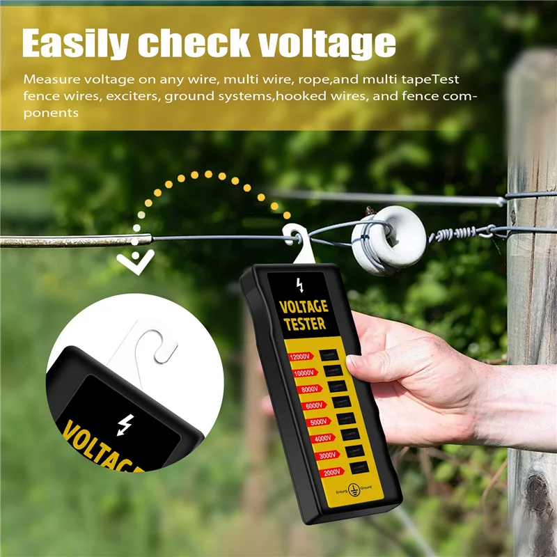 

A89Q-12000V Farmer's Fence Voltage Testing Tool ,Electric Fence Voltage Tester,Yard Fencing Tester