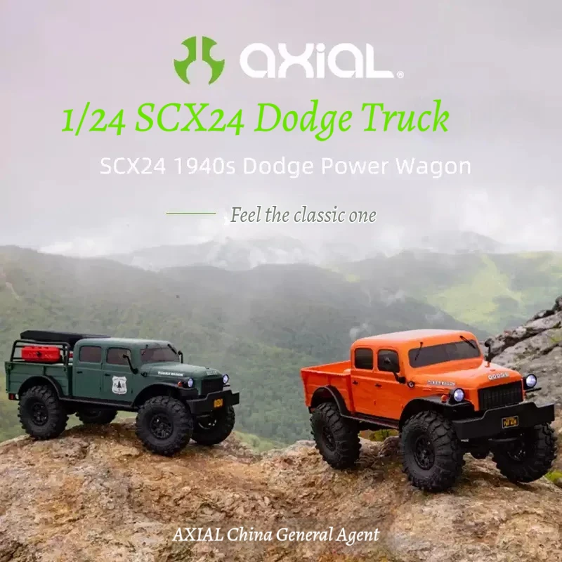 

Осевой SCX24 с твердым корпусом, электрический альпинистский автомобиль с дистанционным управлением, масштаб 1/24, ретро-пикап Dodge, RTR, игрушечный внедорожник
