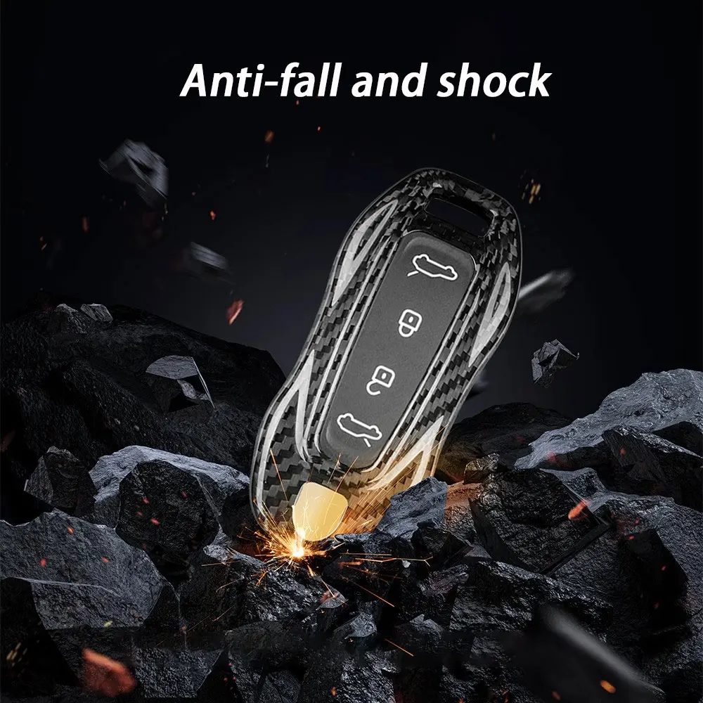 

Real Carbon Fiber For Porsche Macan EV 2024 2025 Electric Vehile Carbon Fiber Key Case Cover Modified Decorative Accessorie