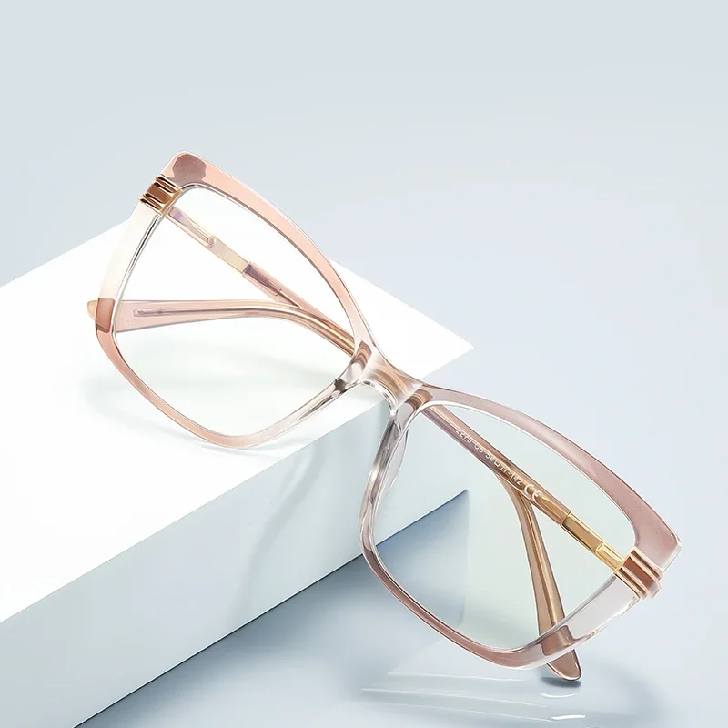 KIZN TR90 مربع النساء قصر النظر النظارات الطبية الإطار موضة جديدة مكافحة الضوء الأزرق مخصص شخصية نظارات-0.50 إلى -6.0