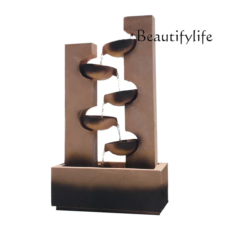 H Fountain Multi-layer Circulating Water Outdoor Courtyard Arrangement Garden Ornament Floor Landscaping Decorative Water Featur