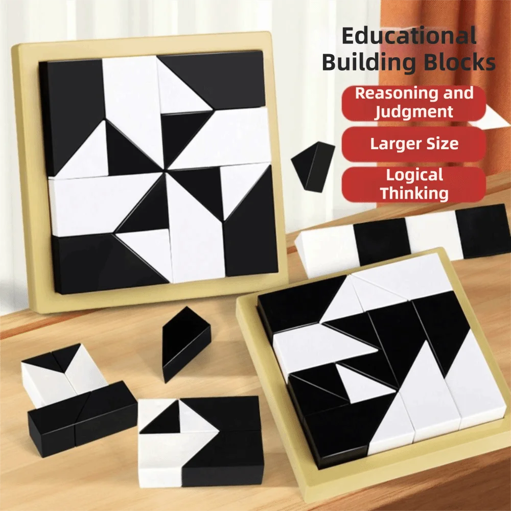 Black White Design Building Blocks 120 Level Educational Intelligent Puzzle Logic Training Spatial Thinking Training