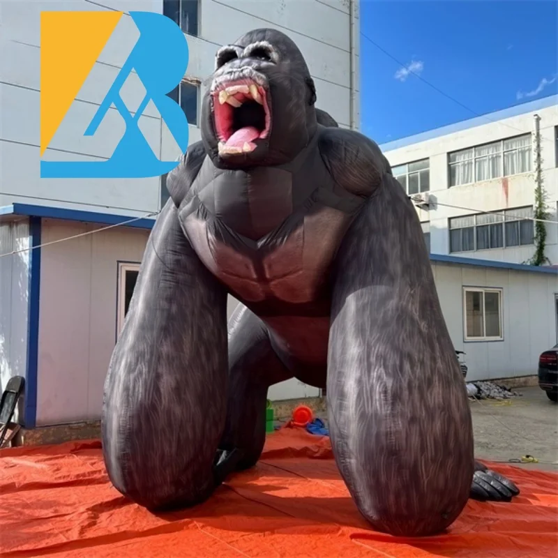 Bespoke สัตว์ป่ารุ่น Giant Inflatable Gorilla สําหรับของเล่นตกแต่งงานปาร์ตี้