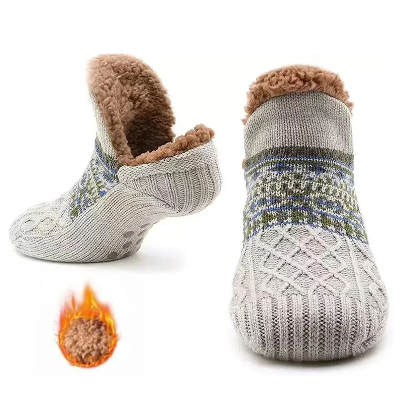 

Fall and Winter Floor Socks Home Warm Women Men Socks Snow Sleep Carpet Slippers Men Non-slip Yoga Socks