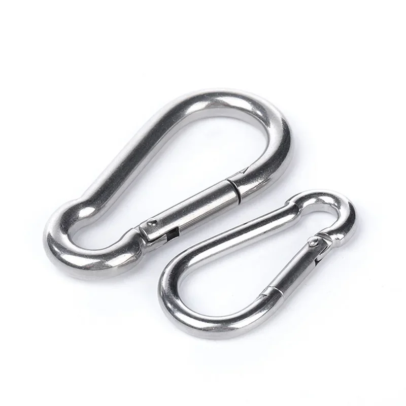 316 Stainless Steel Multifunctional Spring Snap M5 M6 M7 M8 M9 M10 M11 M12 Snap Hook with Eyelet Spring Buckle Key Ring 1PCS