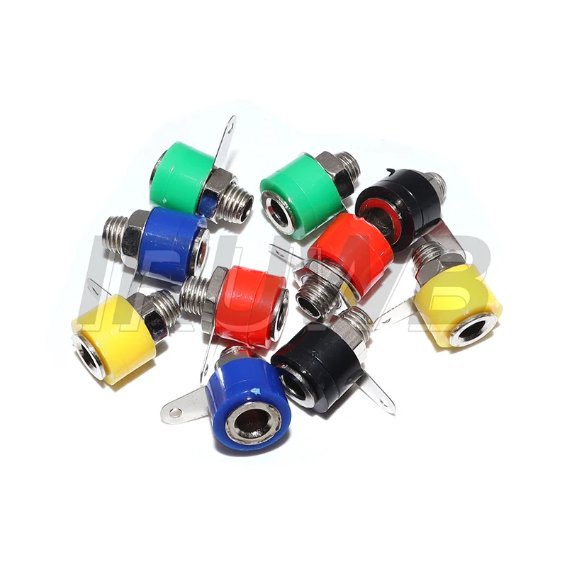 10PCS 4MM Red Green Yellow Black Blue Banana Binding Post Banana Socket Plug Adapter DIY