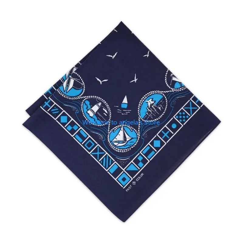 X4YC وشاح قطني مرن مطبوع بتصميم الهيب هوب لحفلات التنزه سيرًا على الأقدام والملابس اليومية