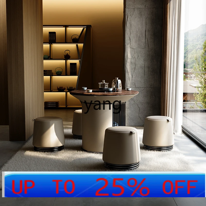 

Lh light luxury solid wood balcony size apartment Kung Fu tea table kettle integrated