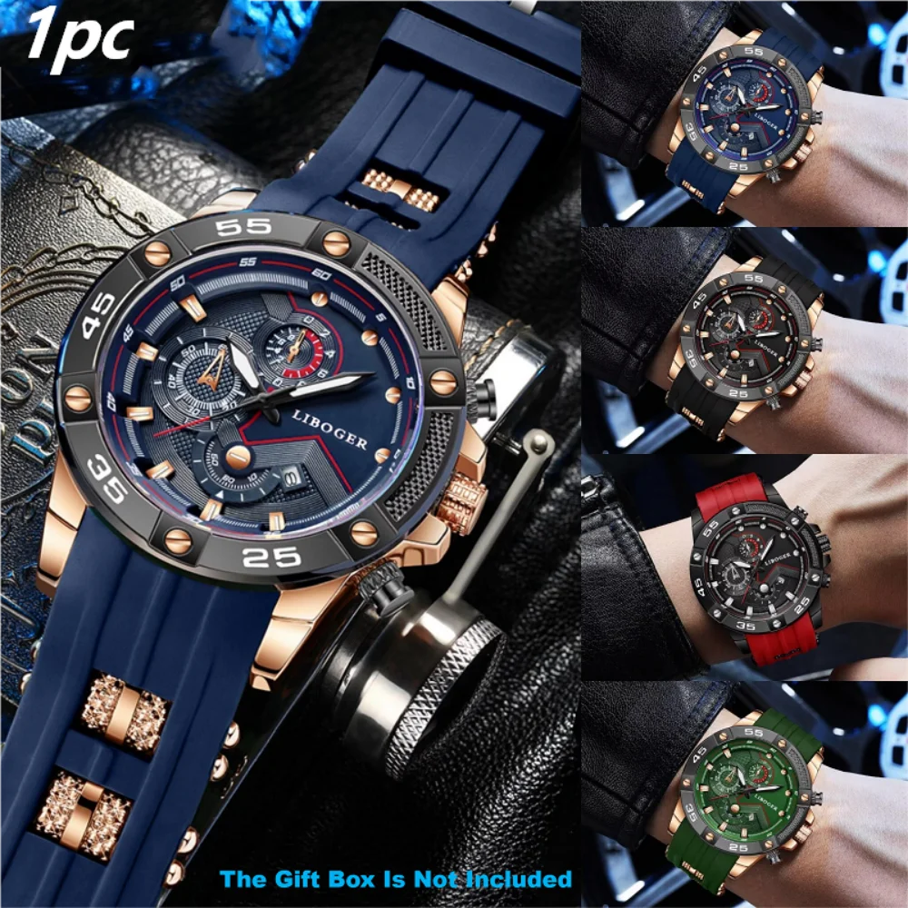 1PC Men's Quartz Watch Stylish Minimalist Silicone Strap Versatile Colors Suitable for Various Occasions