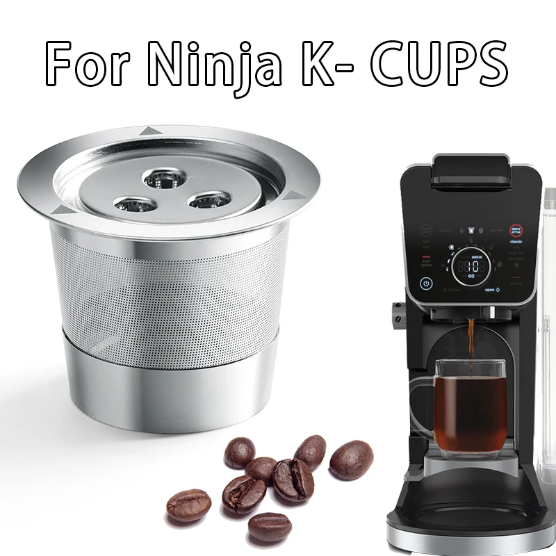 Recyclable Ninja coffee machine stainless steel 3-hole K-cup coffee capsule cup