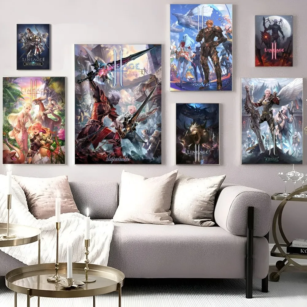 Lineage 2 Classic Vintage Posters Whitepaper Prints Posters Artwork Kawaii Room Decor