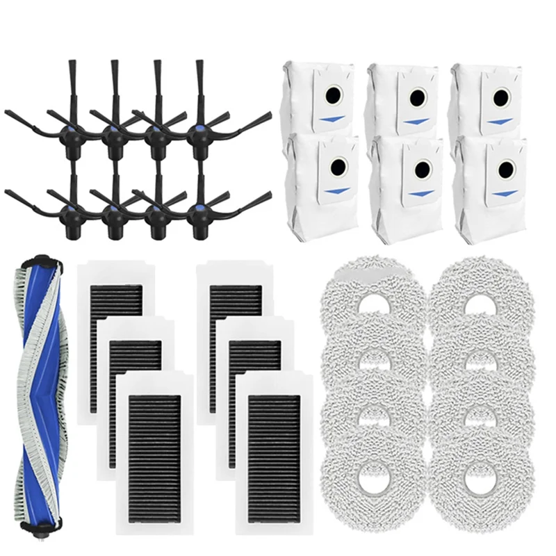 A83G-สําหรับ Cobos Deebot X5 OMNI/X5 PRO OMNI/X5 PRO เครื่องดูดฝุ่นแปรงลูกกลิ้งแปรงด้านข้าง HEPA กรองฝุ่นกระเป๋า Mop Rag อะไหล่