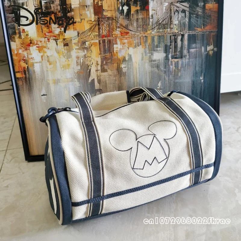 Disney mickey mouse saco de viagem das crianças luz lona bolsa das crianças cilindro grande capacidade bolsa mensageiro