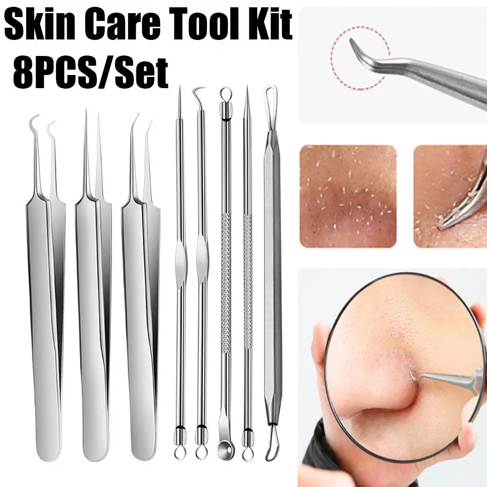 Acne espinha extrator facial poros limpador ferramenta de maquiagem kit de ferramentas de cuidados com a pele remoção cravo espinha remoção ferramenta de cuidados faciais