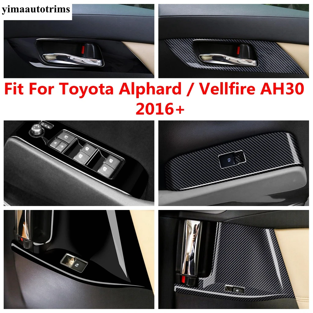 

Armrest Window Lift Button Control Panel / Handle Bowl Cover Trim For Toyota Alphard / Vellfire AH30 2016 - 2022 ABS Accessories