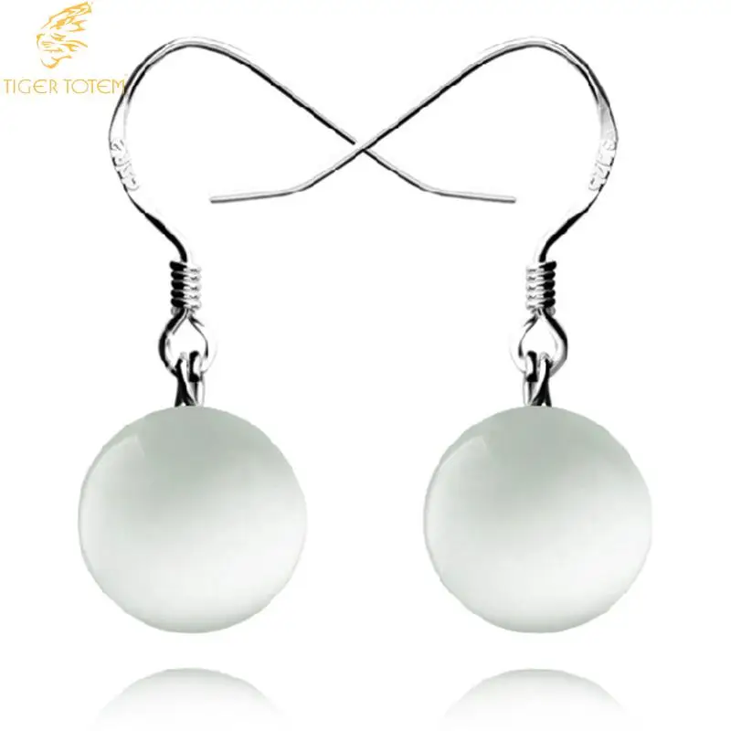 natural Cat\'s eye stone moon ball beads earrings fashion jewelry charm birthday girl lover gift dropshipping wedding top quality
