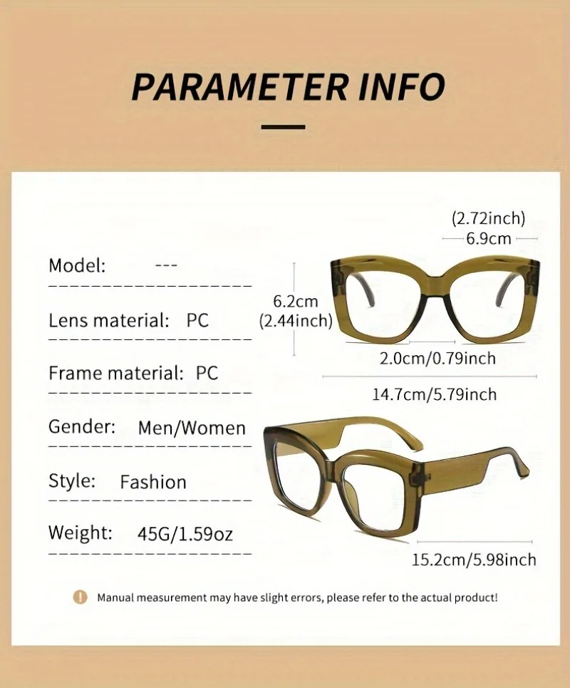 Anti Blue Light Glasses Men Women Transparent Computer Eyeglasses Square Frame Eyewear Blocking Optical Spectacle Eyeglass view 6