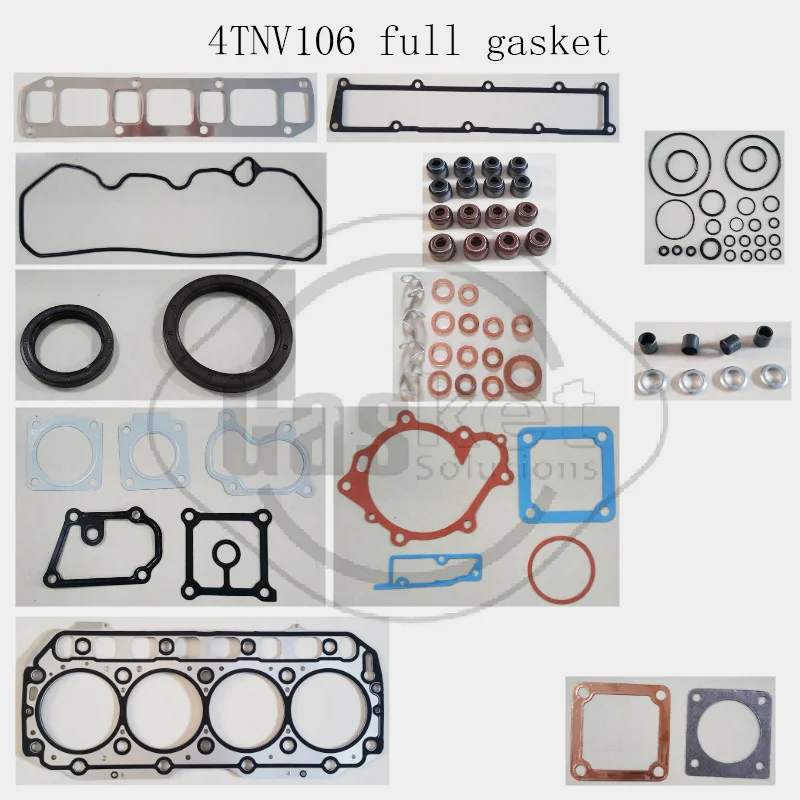 4TNV106 Full Gasket Kit For Yanmar Machinery Engine 729908-92742