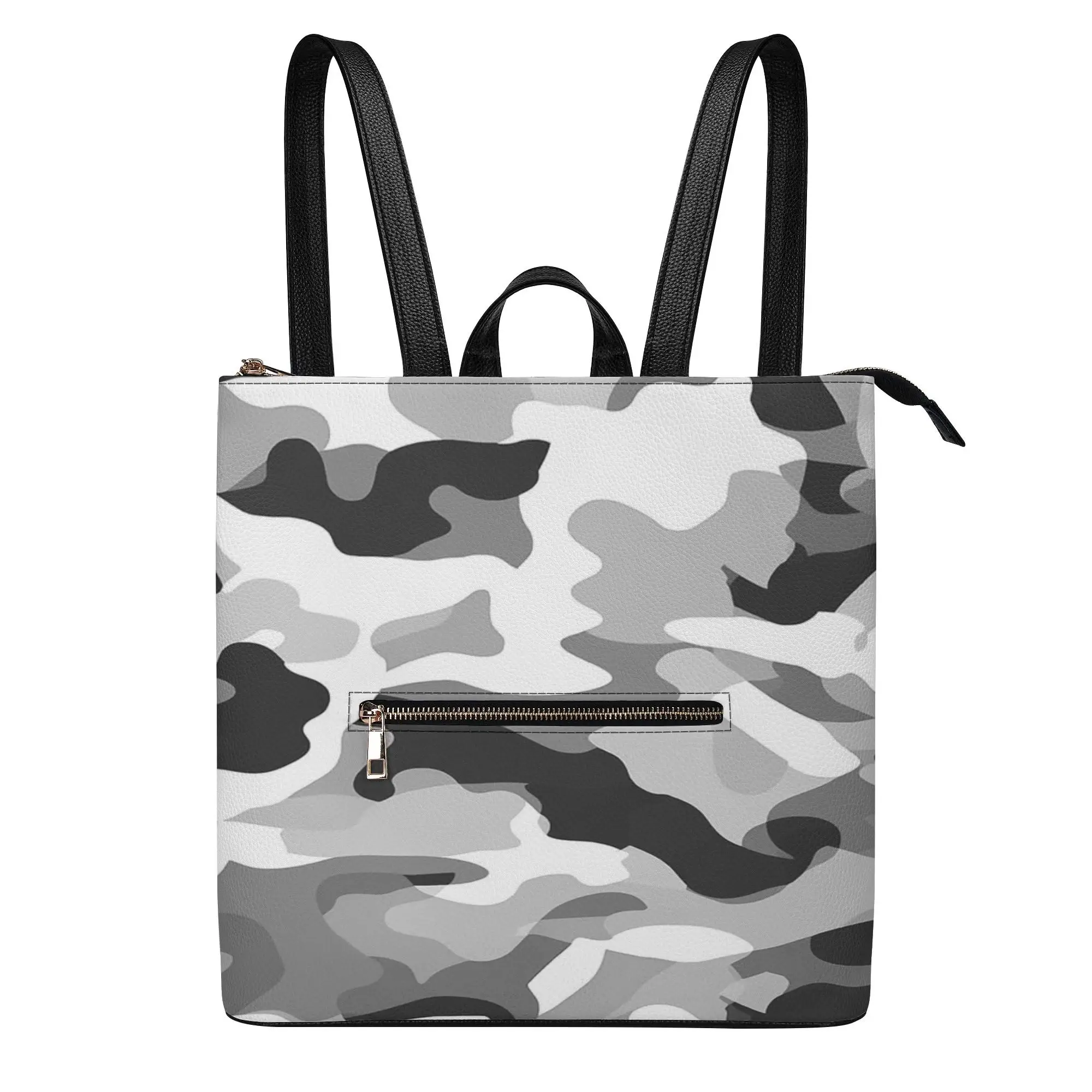 

PU Lady's Double Shoulder Bag Custom Colorful Pattern Fashion Art Women's Bag Travel Portable Elegant Storage Bag