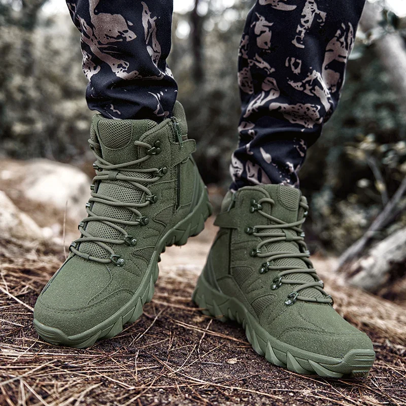 Botas tácticas militares para hombre, zapatos casuales del ejército, Botas de senderismo, zapatillas deportivas y mocasines de ocio, deportes de plataforma