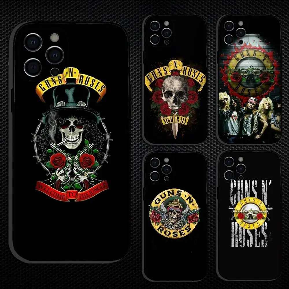 

Band G-Guns N Roses Phone Case For iPhone 16,15,14,13,12,11 Plus,Pro Max, Others Soft Black Cover