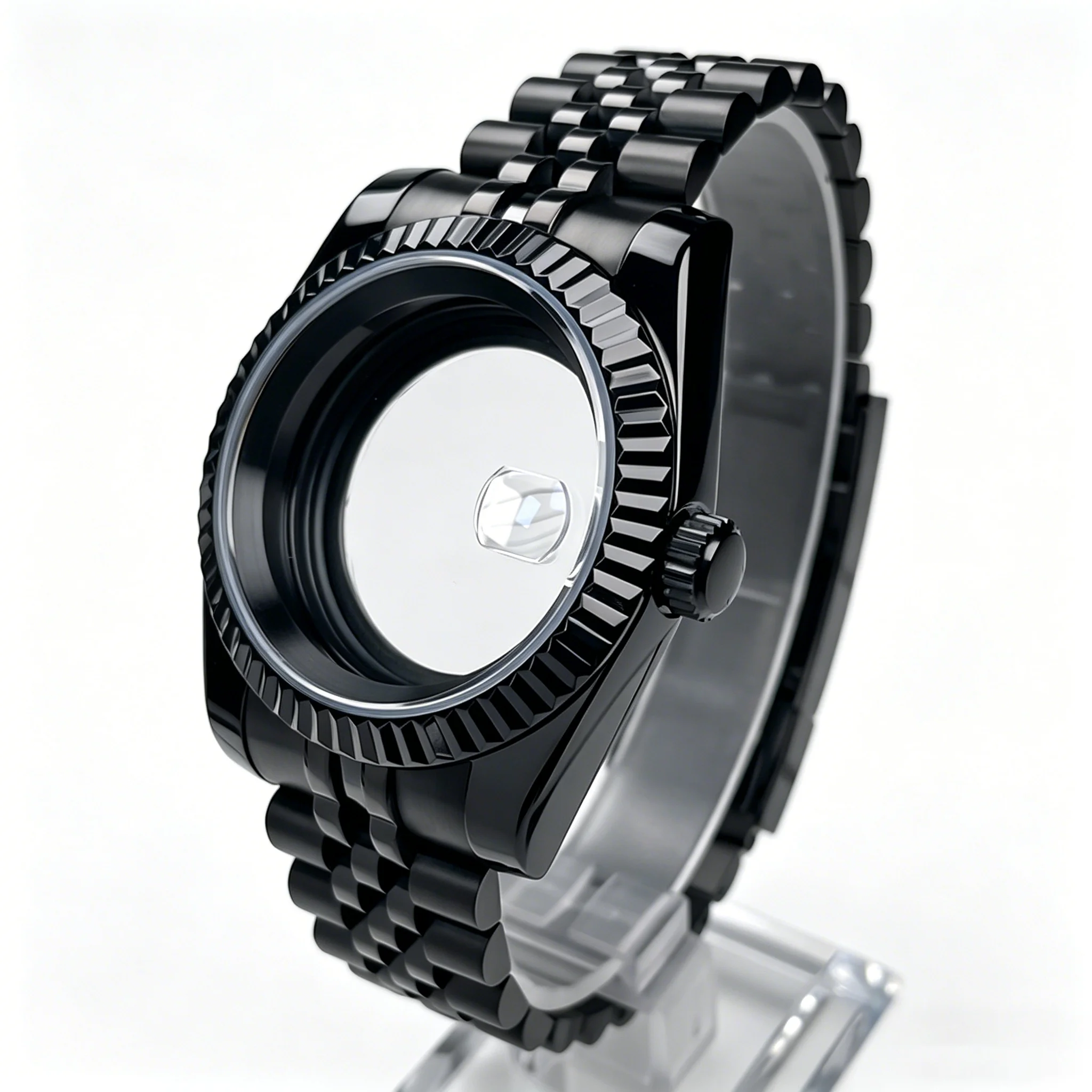 

SeikMod Mod Parts: 39mm Full - Black DJNH36 Watch Case, Fluted Bezel, Sapphire Crystal, Fits NH35/NH36 Mechanical Movements