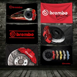 Bandera Bremboes de carreras de coches de 3x5 pies, cartel de impresión Digital de poliéster para garaje, pared, decoración de puerta con ojal