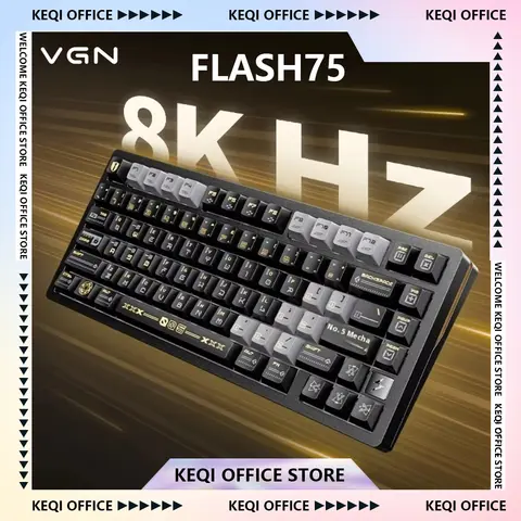 VGN Flash75 Magnetic Keyboard Aluminum Shell Gasket Hot-Swap RGB RT0.8kHZ 001mm Rapid Trigger Custom Wired Gameing Keyboard Gift