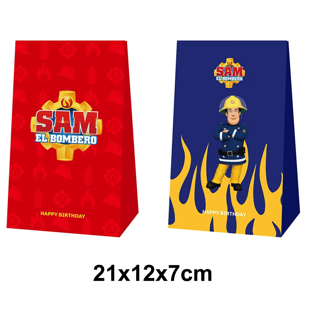 8pcs/Set Fireman Sam Birthday Party Goodie Bags Favor Candy Bag Firefighter Theme Children Birthday Gift Treat School