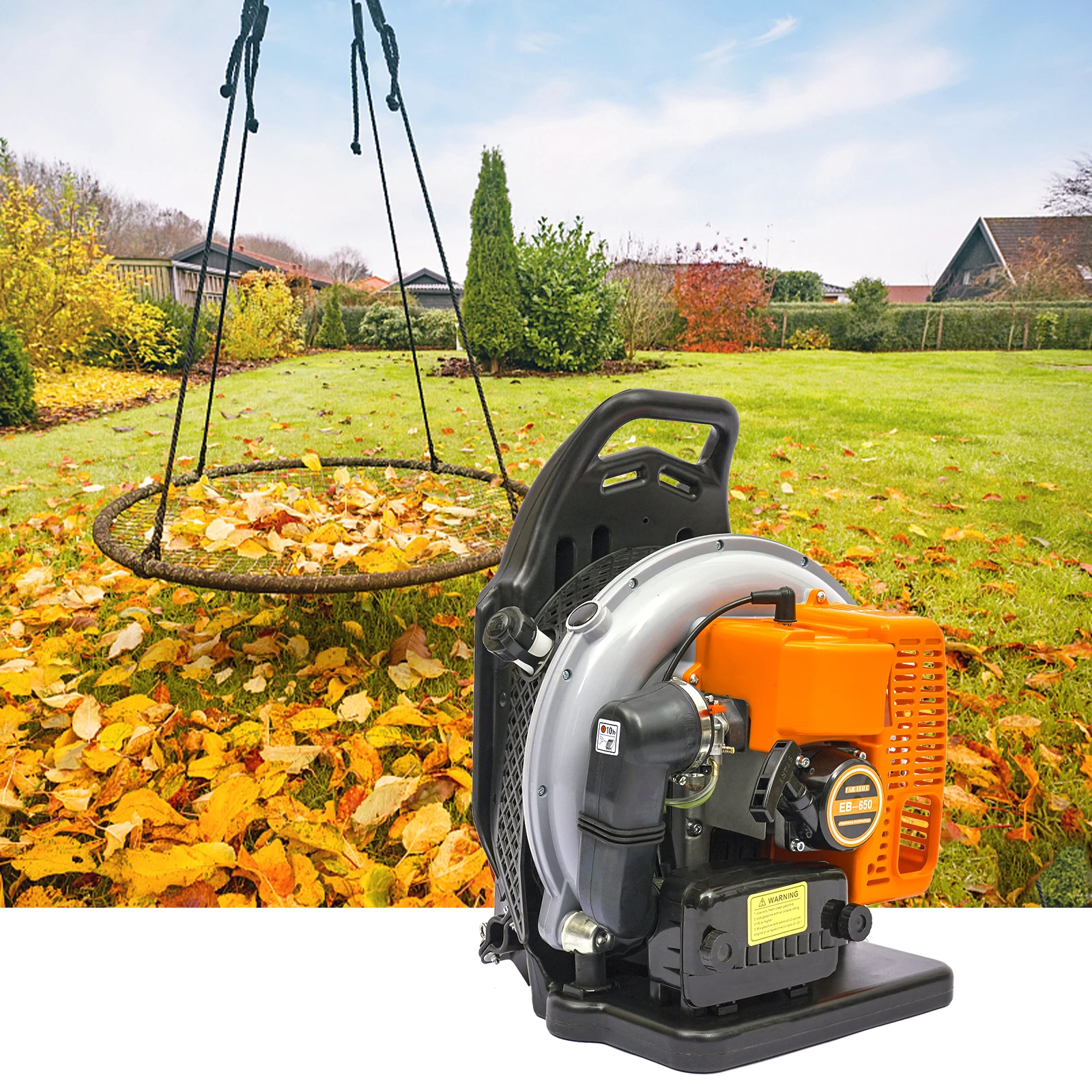 2700 واط على ظهره منفاخ أوراق الشجر 63CC 2 السكتة الدماغية تعمل بالغاز منفاخ أوراق ث/خزان الوقود 1.8L ، تبريد الهواء البنزين منفاخ العشب للفناء