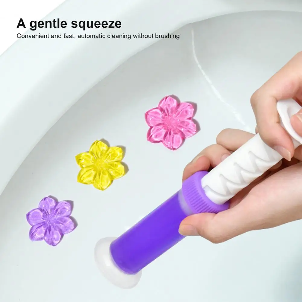 48 ML 11 Count Toilet Gel 6 Scents Stain Odor Removal Air Freshener Flower Shape Toilet Bowl Cleaner Stamp Bathroom Supplies