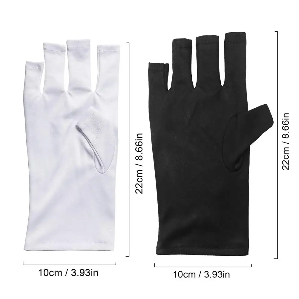 1Pair Anti UV Gloves Gel Professional Protection Gloves Manicures Protect Hands Nail Art Stretchy Fingerless Glove Home Outdoor