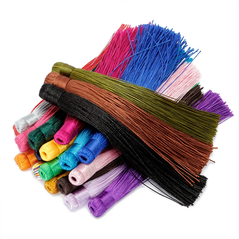 10pcs 12CM Mixed Cotton Silk Tassels Earrings Charm Pendant Satin Tassels for DIY Jewelry Making Findings Materials Components A