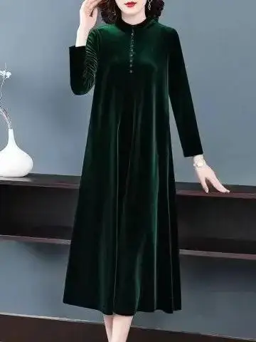 

Юбка А-силуэта из вельвета для полных женщин, весна-осень, тонкая, средней длины, свободного кроя, с пуговицами, в корейском стиле