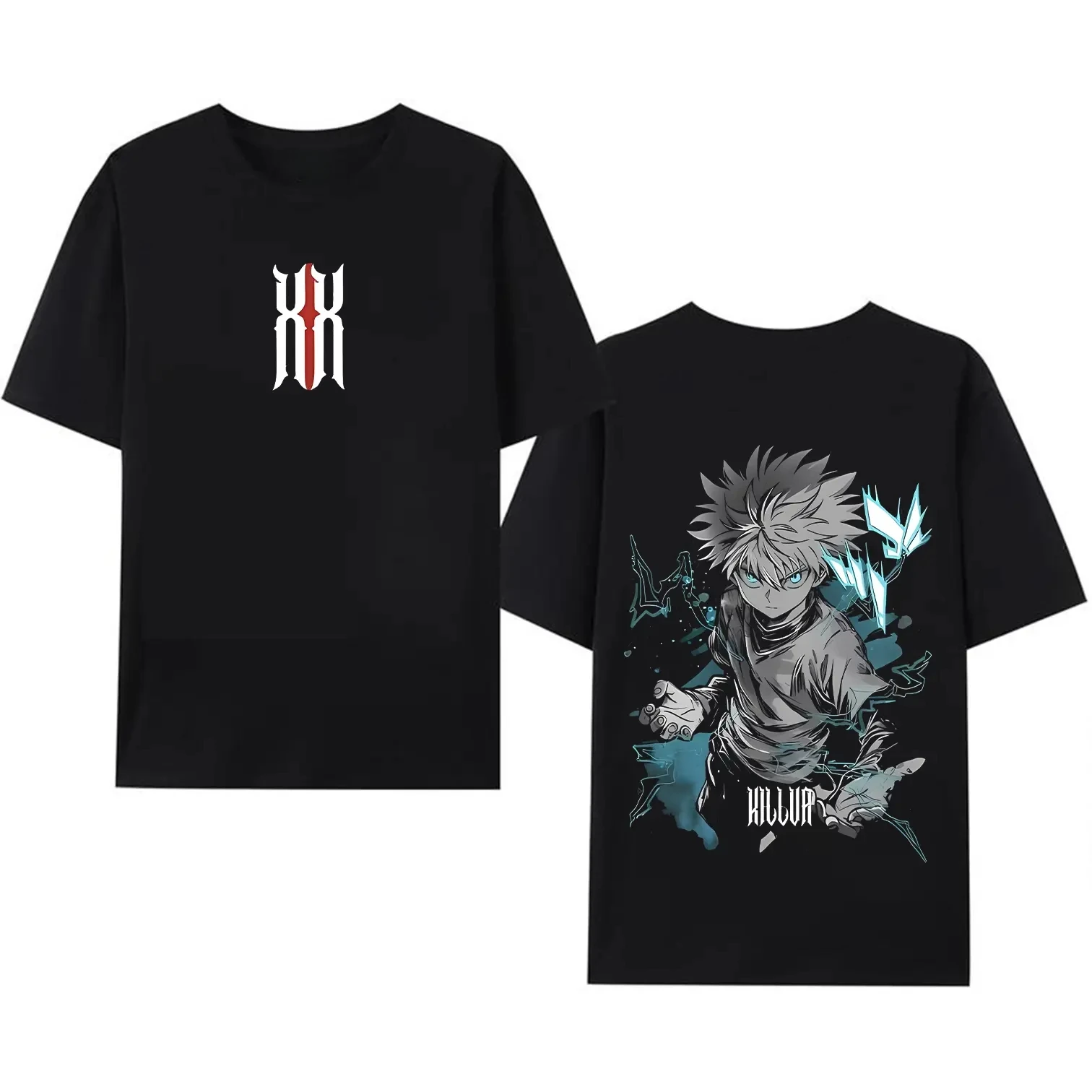 

Футболка с графическим принтом Anime HUNTER×HUNTER Killua, 100% хлопок, оверсайз, унисекс, Y2k 2026, мужская, с коротким рукавом, круглым вырезом, популярная модель