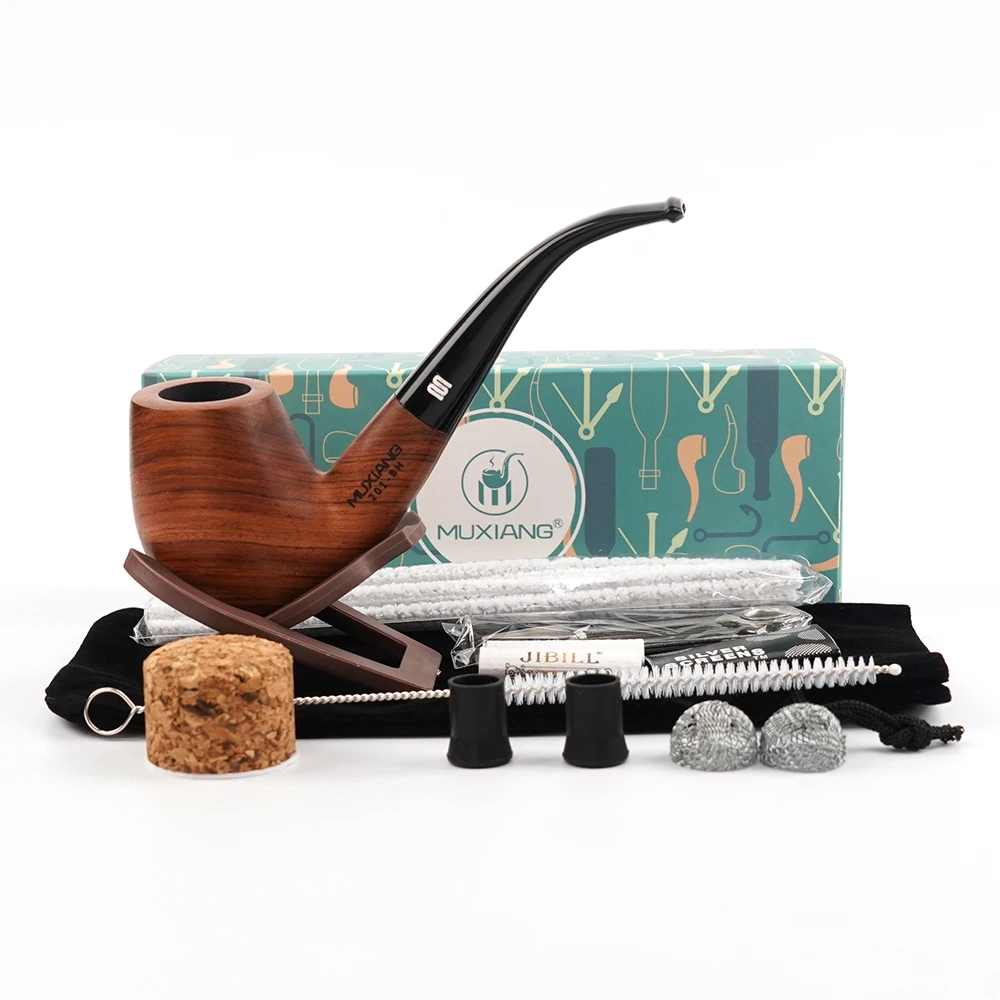 

Ambila Smoking Pipe , African Rosewood Tobacco Pipe , 9MM Filter Solid Wood Dry Pipe Smoking Craft , Pipe with Cleaning Kit