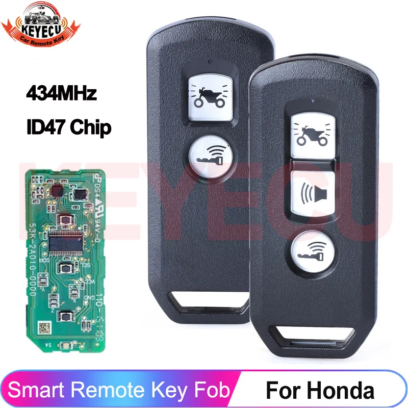 KEYECU Keyless Remote Key Fob 434MHz ID47 For Honda K35V3 ADV SH 150 Forza 750 300 125 PCX150 2017 2018 2019 Motorcycle Scooter