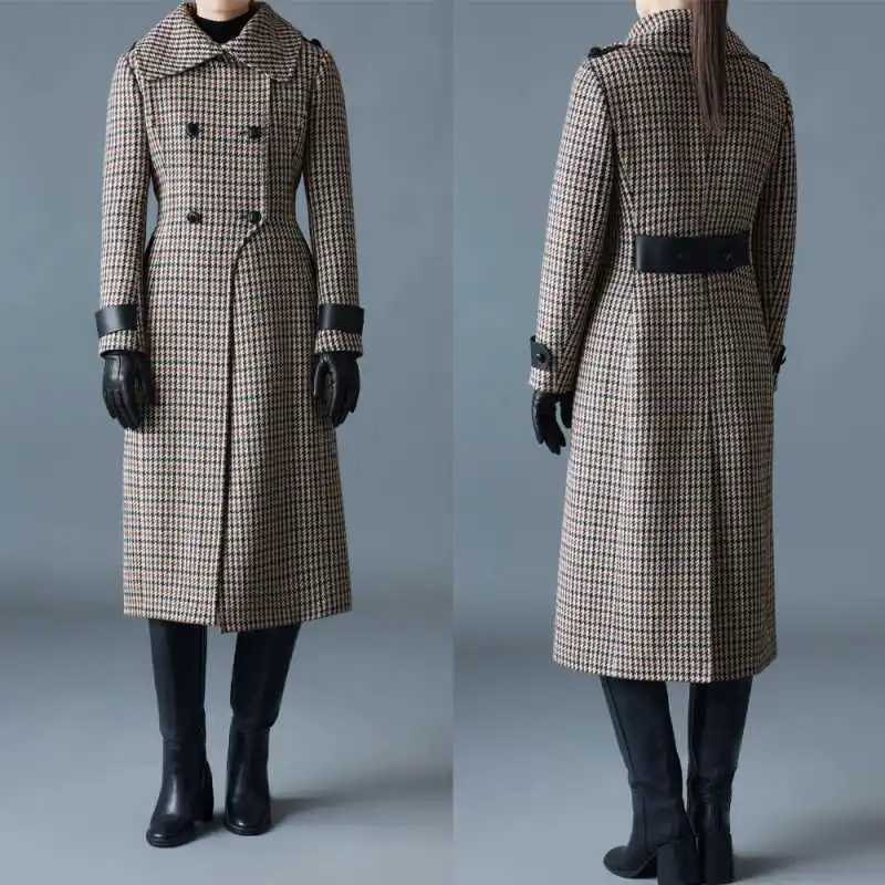 

Chic Women's Woolen Overcoat 1 Pieces Blazer Double Breasted Party Occasion Winter Commuter Warm Wear Customized