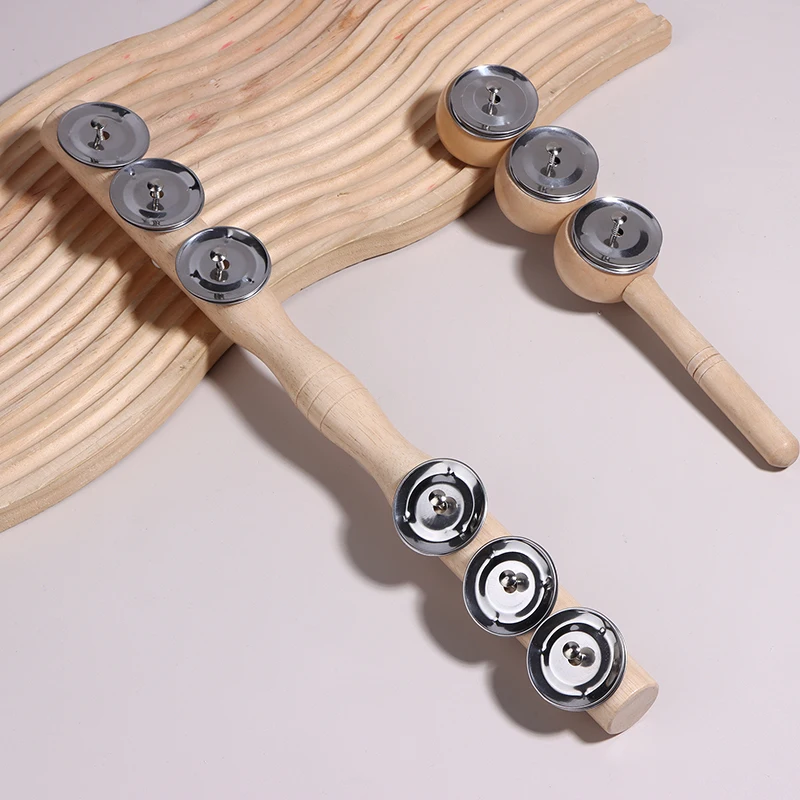 

Musical Wooden Rattle Set, 3/6 Hand Bells for Babies & Toddlers, Early Music Toy for Rhythm & Sensory Development, Gift Ready