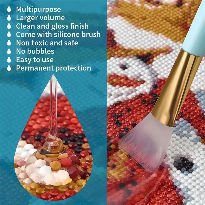 120ML Adhesives & Sealers Diamond Painting Sealer Puzzle Art Glue Permanent Hold & Shine Effect Sealer Diamond Painting Puzzle image 5