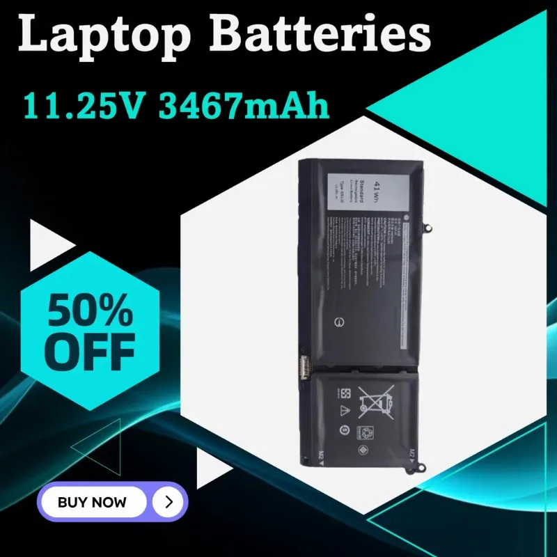 

V6W33 54Wh G91J0 41Wh Laptop Battery for Dell Inspiron 3510 3511 5510 5515 5310 5415 5418 3515 5410 2-in-1 7415 2-in-1 Series