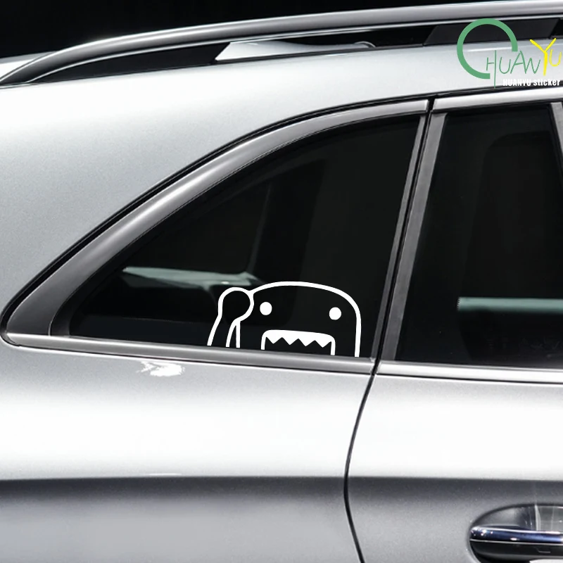 يلوح نصف دومو كون JDM مضحك ملصق حائط من الفينيل نافذة السيارة ملصق ممتص للصدمات SUV جذع الديكور غطاء التصميم الخدوش
