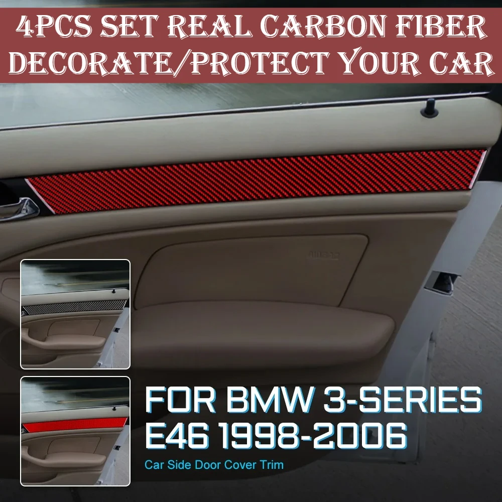 

4PCS Carbon Fiber Window Sill Trim for BMW E46 1998-2006 3 Series, Exact Fit Self-Adhesive Anti-Scratch Sporty Interior Decor